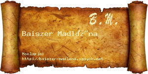 Baiszer Madléna névjegykártya